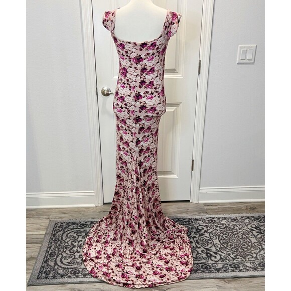Sew Trendy Maternity Photography Gown Mermaid Zoie Dress Maxi Stretchy Floral - Picture 8 of 15